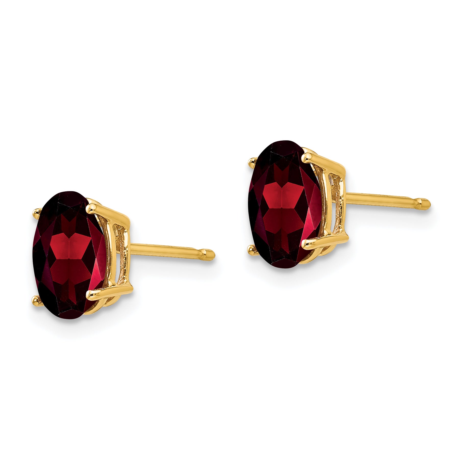 14k 8x6mm Oval Garnet Earrings Secondary image