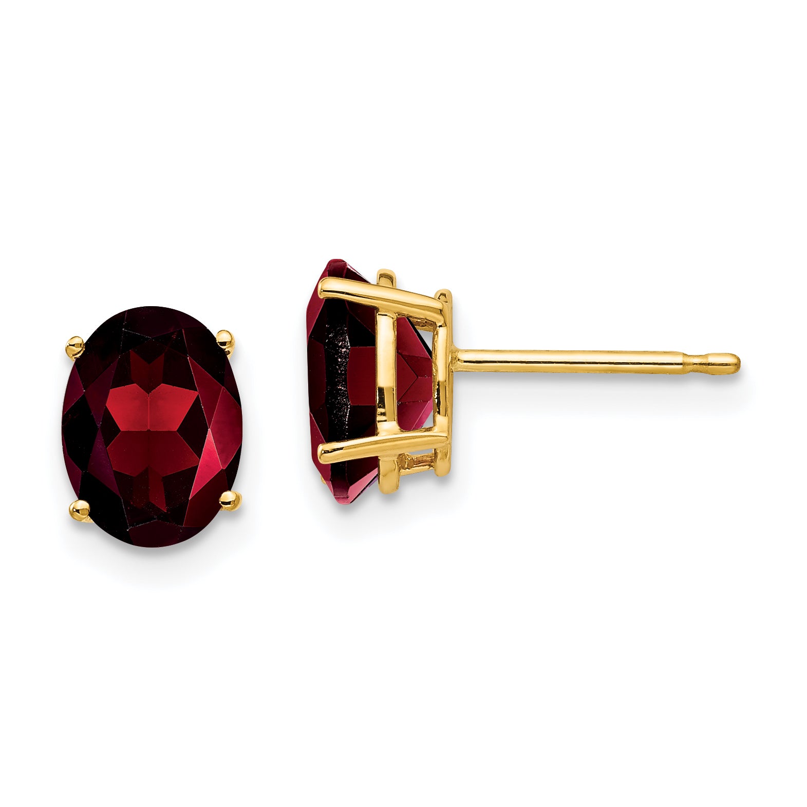 14k 8x6mm Oval Garnet Earrings Main image