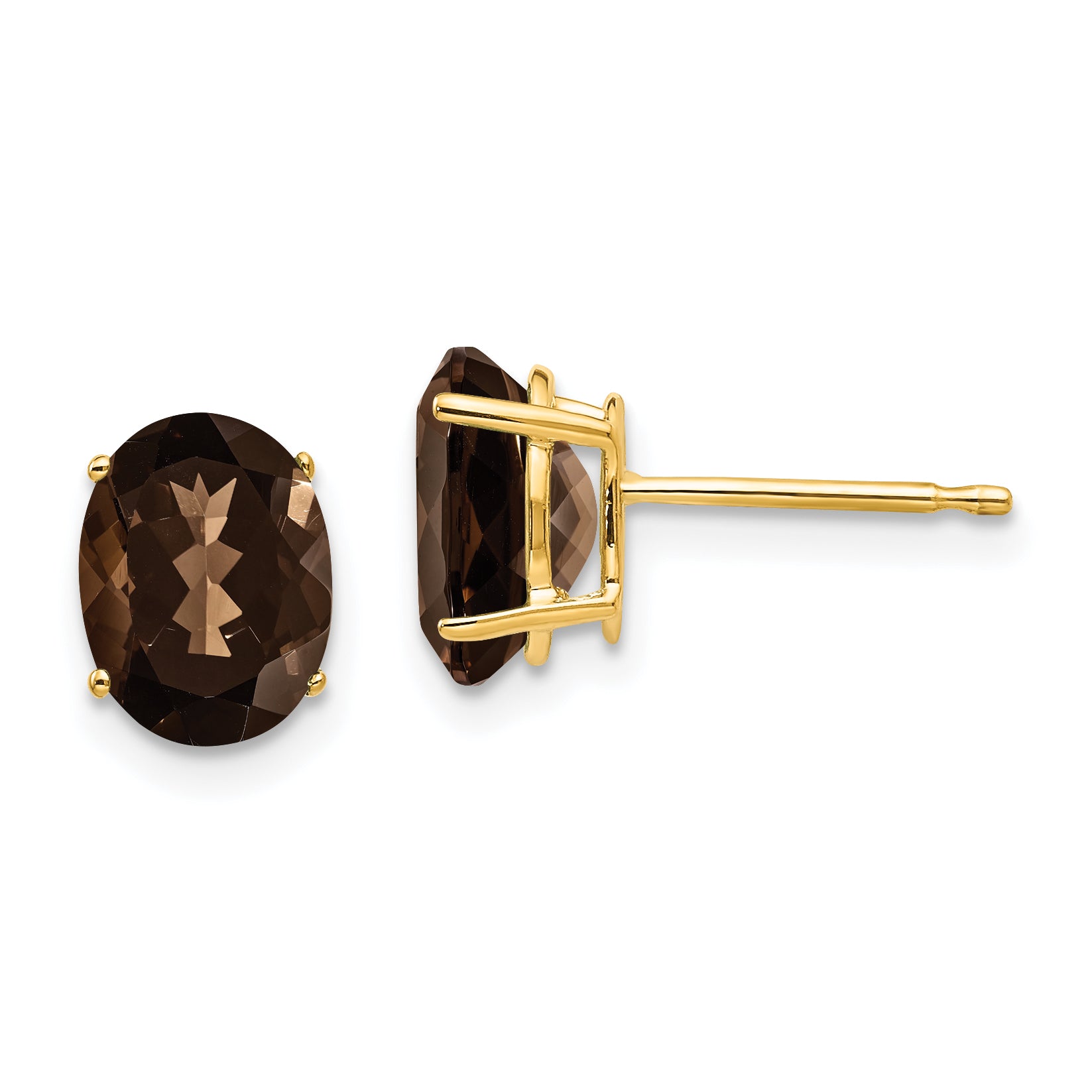 14k 8x6 Oval Smoky Quartz Earrings Main image