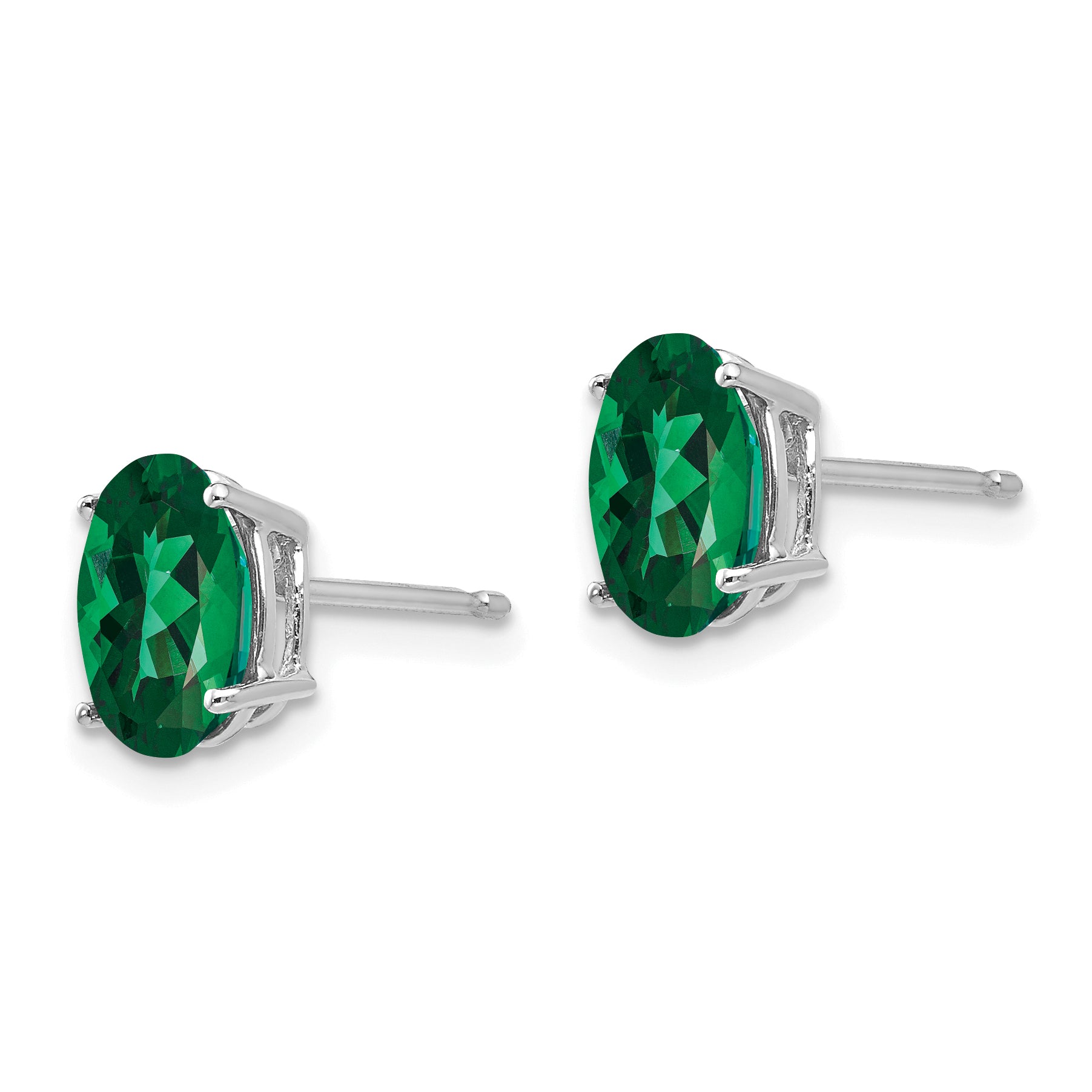 14k White Gold 8x6mm Oval Mount St. Helens Earrings Secondary image