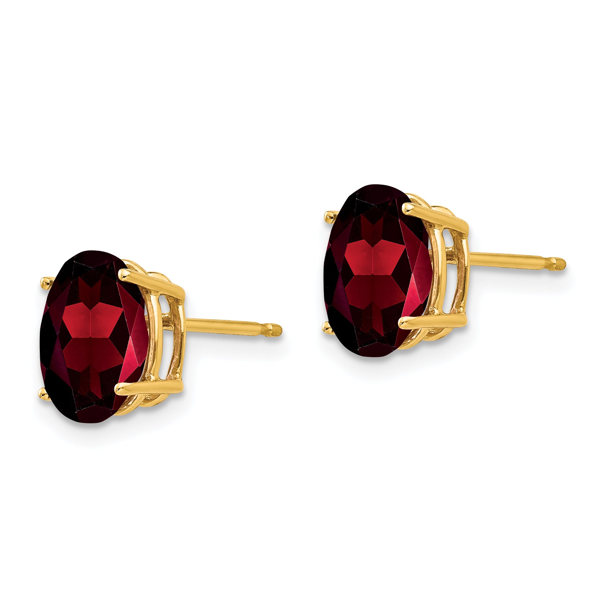 14k 9x7mm Oval Garnet Earrings Secondary image