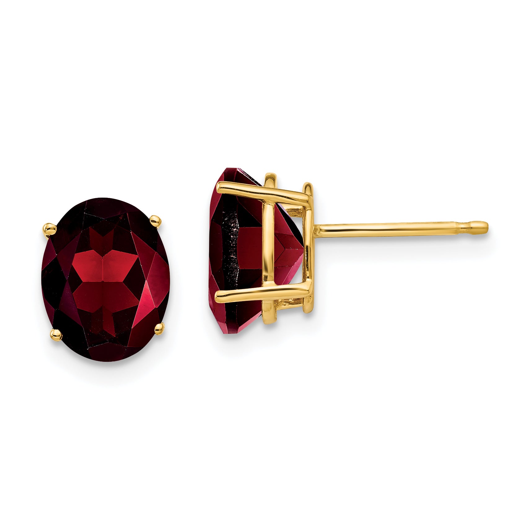 14k 9x7mm Oval Garnet Earrings Main image