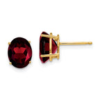14k 9x7mm Oval Garnet Earrings
