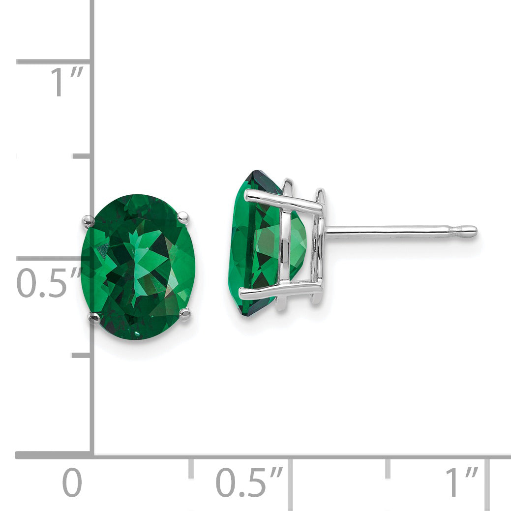 14k White Gold Mount St. Helens Oval Stud Earrings