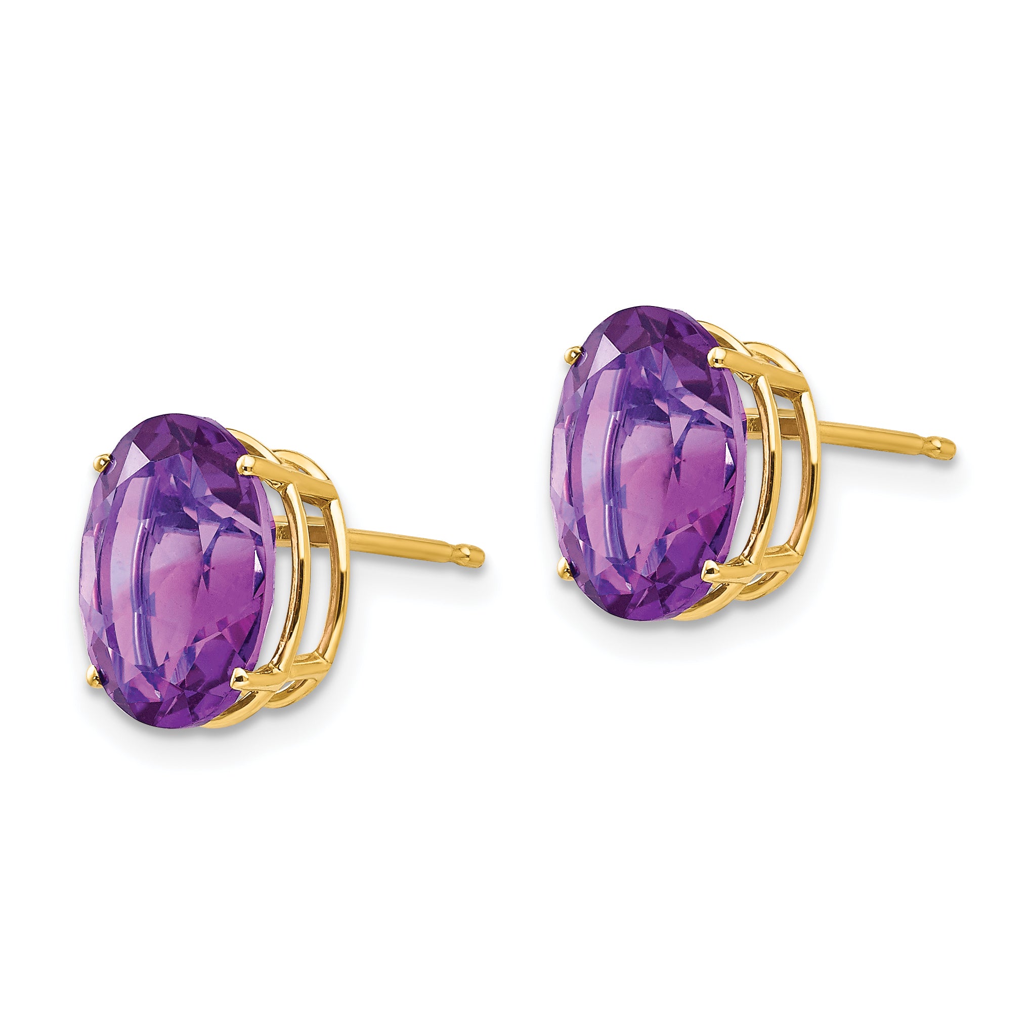 14k 10x8mm Oval Amethyst Earrings Secondary image