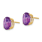 14k 10x8mm Oval Amethyst Earrings