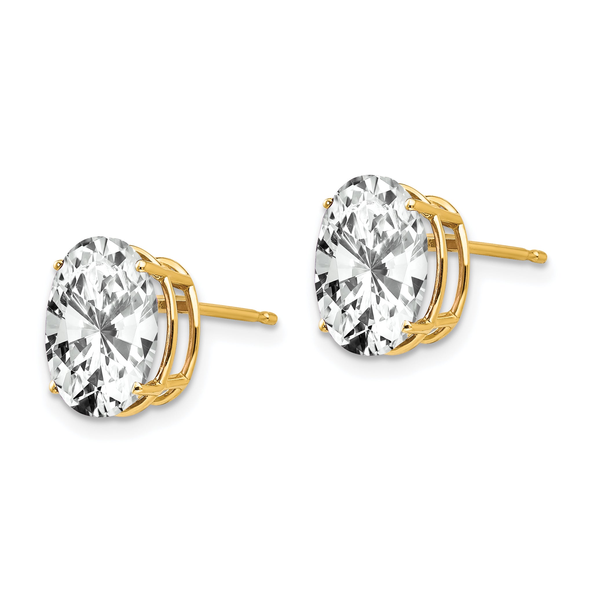 14k 10x8mm Oval Cubic Zirconia Earrings Secondary image