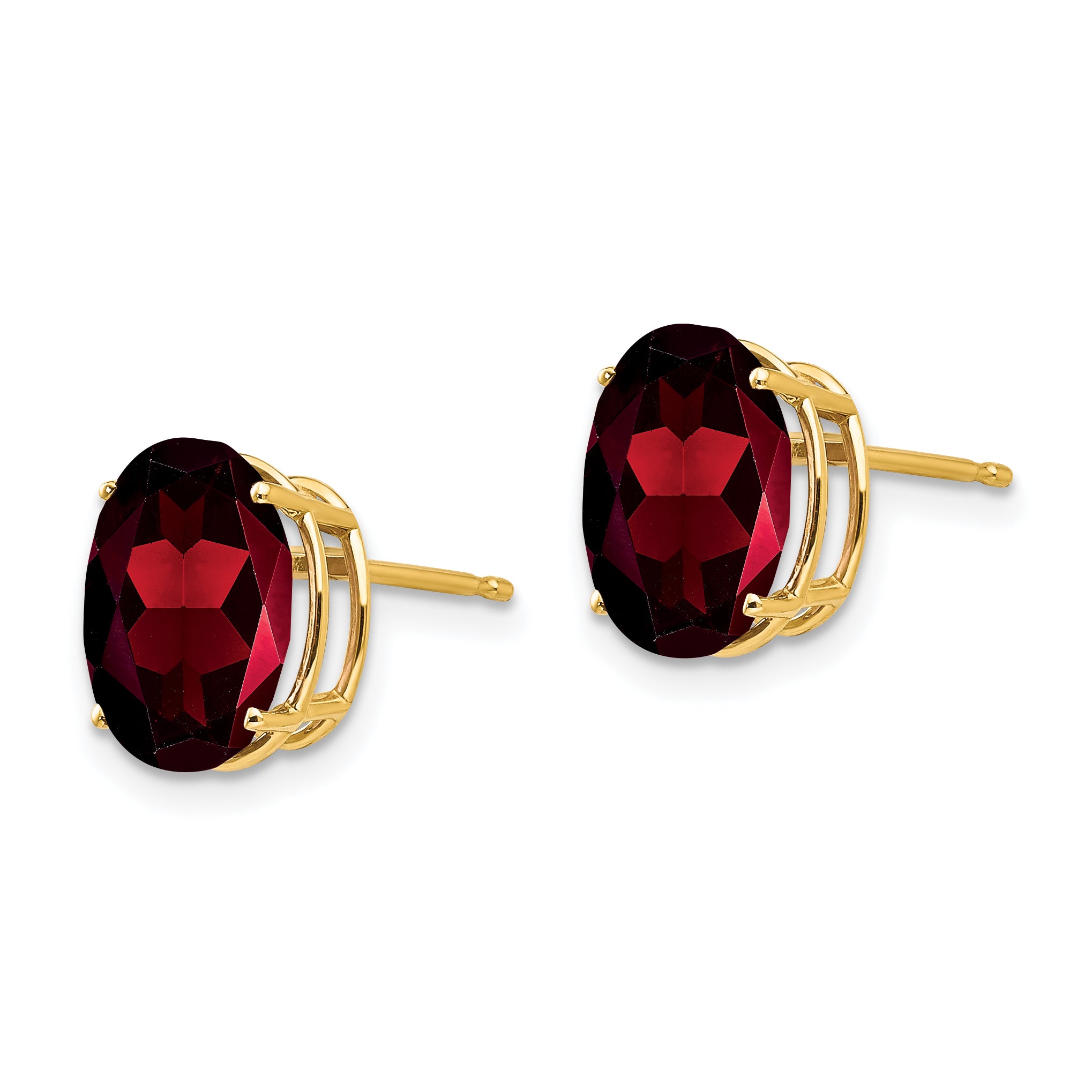 14k 10x8mm Oval Garnet Earrings Secondary image