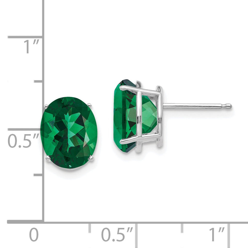 14k White Gold Mount St. Helens Oval Stud Earrings