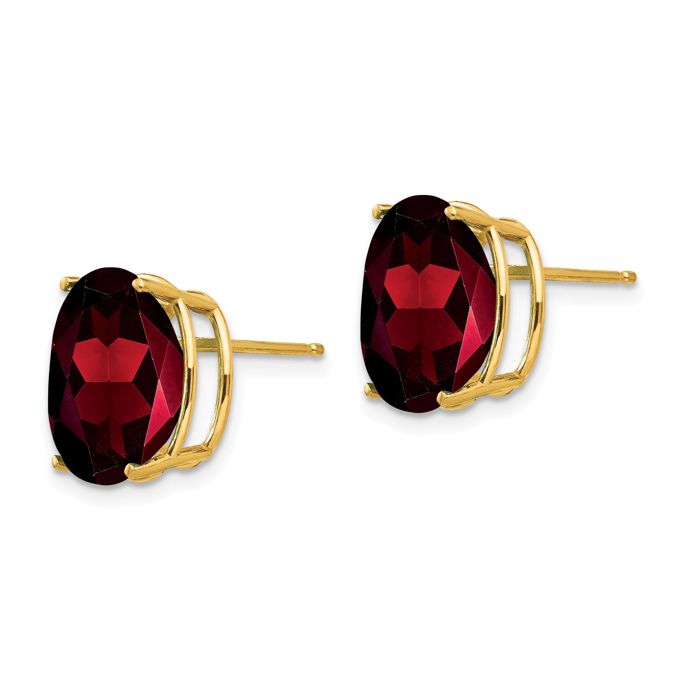 14k Oval Garnet Earrings Secondary image
