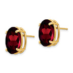 14k 14x10mm Oval Garnet Earrings