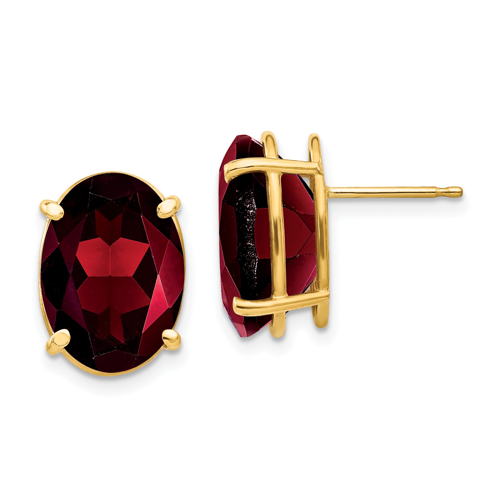 14k 14x10mm Oval Garnet Earrings Main image