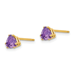 14k 5mm Trillion Amethyst Earrings