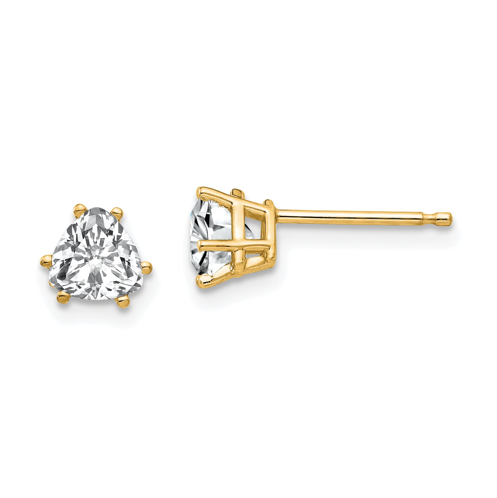 14k 5mm Trillion Cubic Zirconia Earrings Main image
