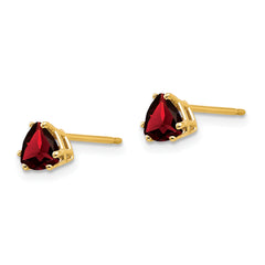 14k 5mm Trillion Garnet Earrings