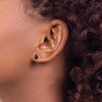14k 5mm Trillion Garnet Earrings