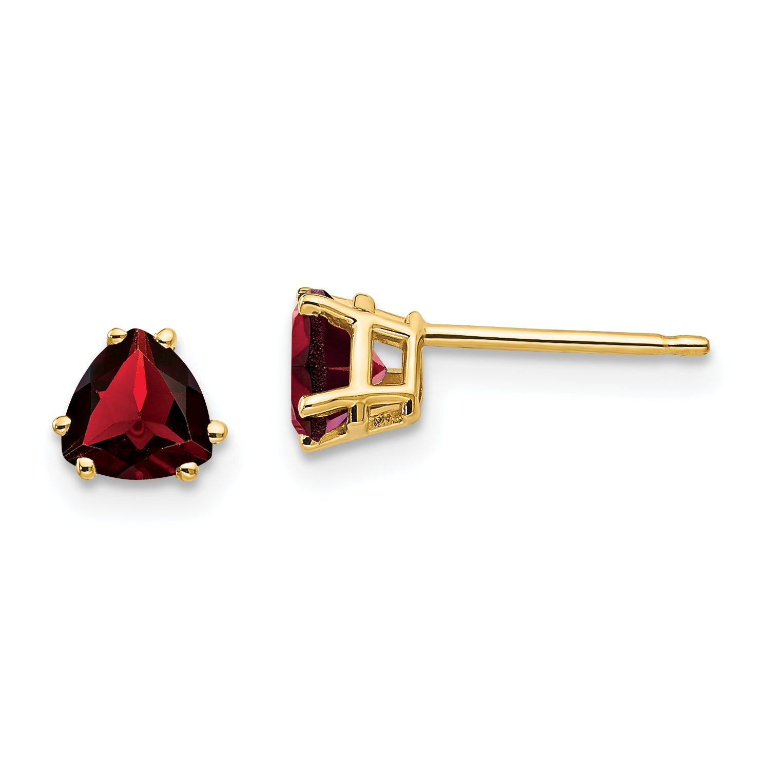 14k 5mm Trillion Garnet Earrings Main image