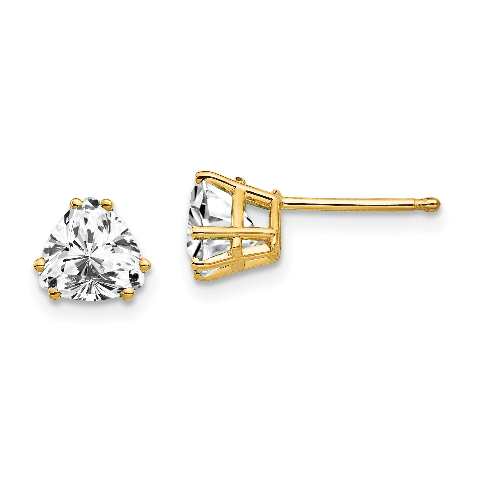 14k 6mm Trillion Cubic Zirconia Earrings Main image