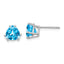 14k White Gold 7mm Trillion Blue Topaz Earrings