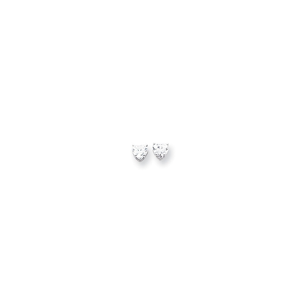14k White Gold 5mm Heart Earring Mountings Main image