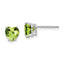 14k White Gold 6mm Heart Peridot Earrings