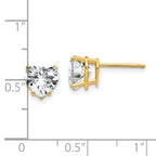 14k 7mm Heart Cubic Zirconia Earrings