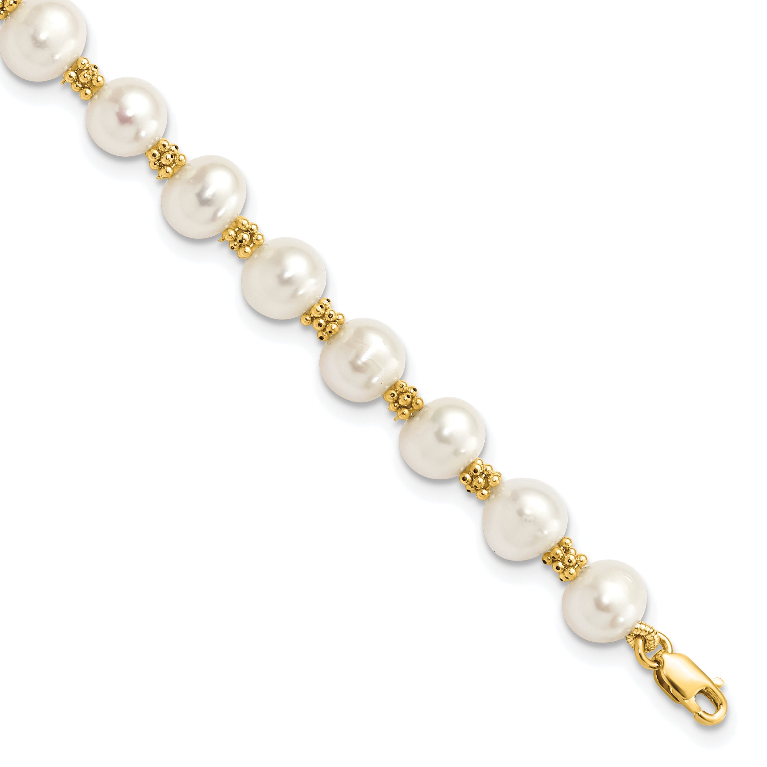 14k 6-7mm White Round Freshwater Cultured Pearl Bracelet Main image