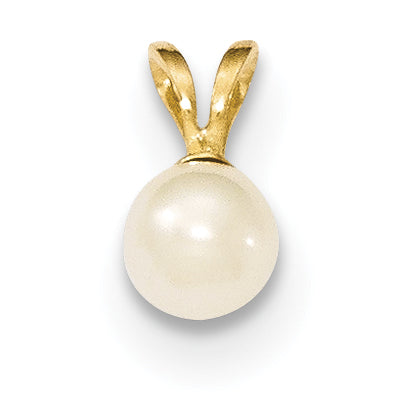 14K 5-6mm Round White FW Cultured Pearl Pendant Main image
