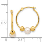 Freshwater Cultured Pearl Hoop Earrings in 14K Yellow Gold