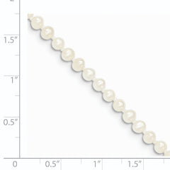 14k 3-4mm White Near Round Freshwater Cultured Pearl Bracelet