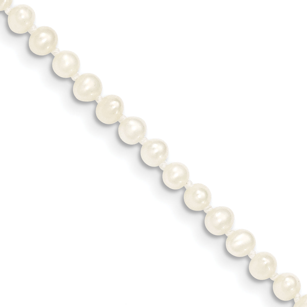 14k 3-4mm White Near Round Freshwater Cultured Pearl Bracelet