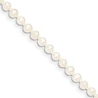 14k 3-4mm White Near Round Freshwater Cultured Pearl Bracelet
