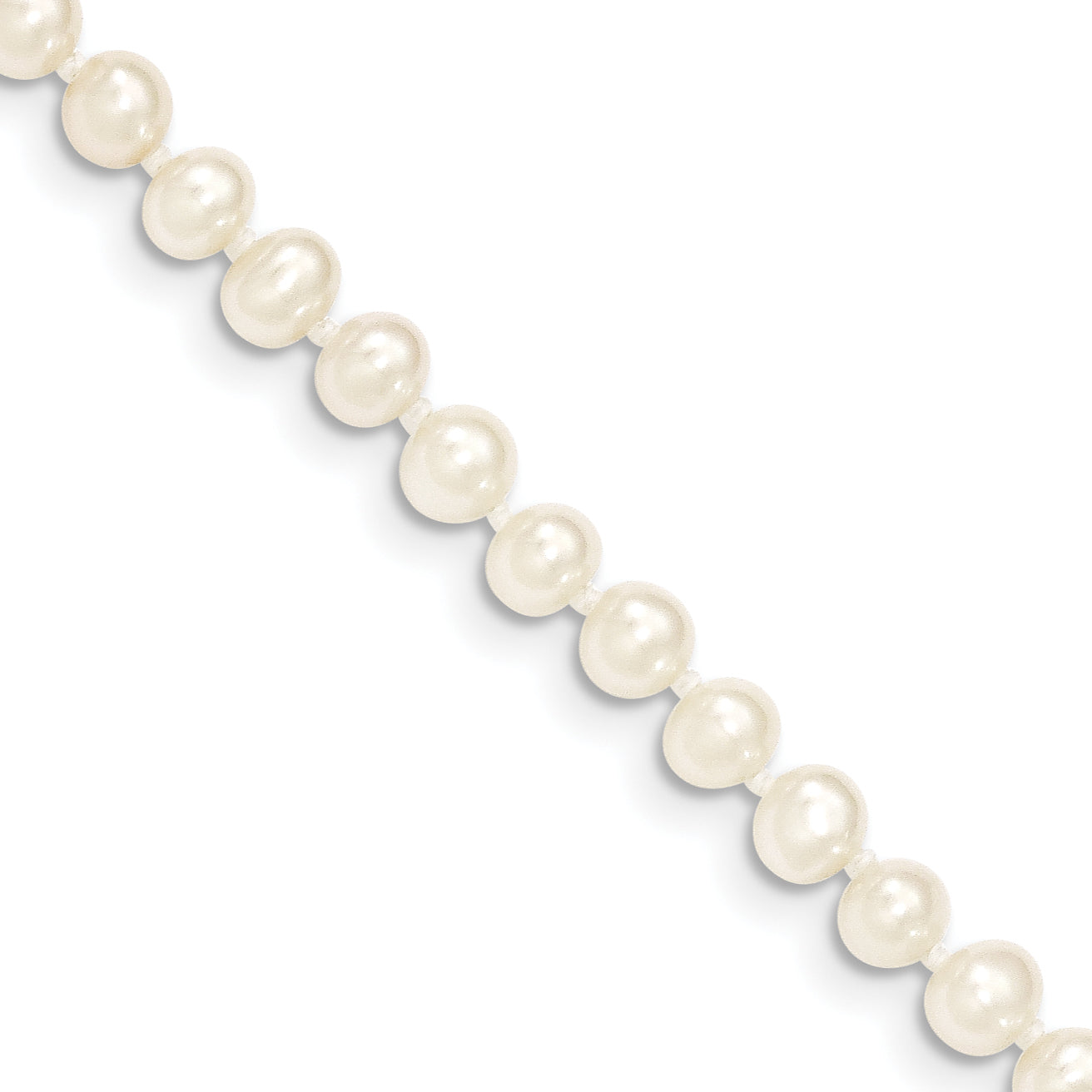 14k 4-5mm White Near Round Freshwater Cultured Pearl Bracelet