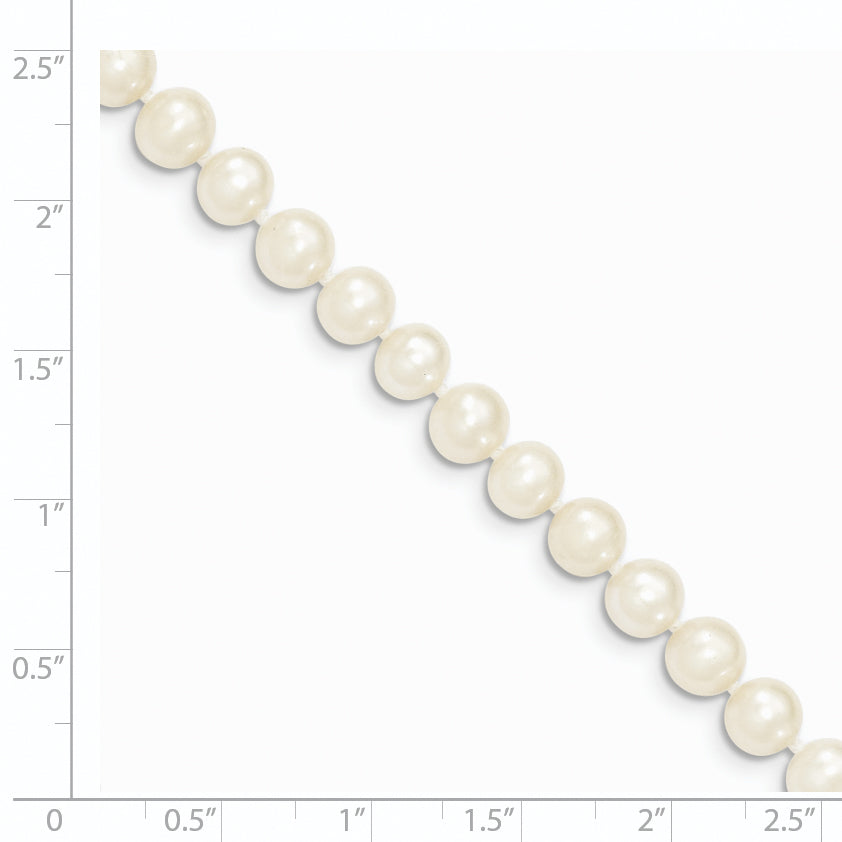 14k 6-7mm White Near Round Freshwater Cultured Pearl Bracelet