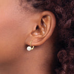 14k 6-7mm White Round Saltwater Akoya Cultured Pearl Leverback Earrings