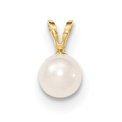 14K Gold 6-7mm White Saltwater Akoya Cultured Pearl Pendant