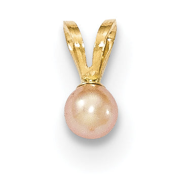 14K Gold 3-4mm Round Pink FW Cultured Pearl Pendant Main image