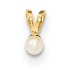 14K Gold 3-4mm Round White FW Cultured Pearl Pendant