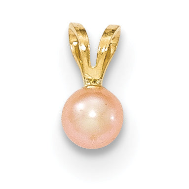 14K Gold 4-5mm Round Pink FW Cultured Pearl Pendant Main image