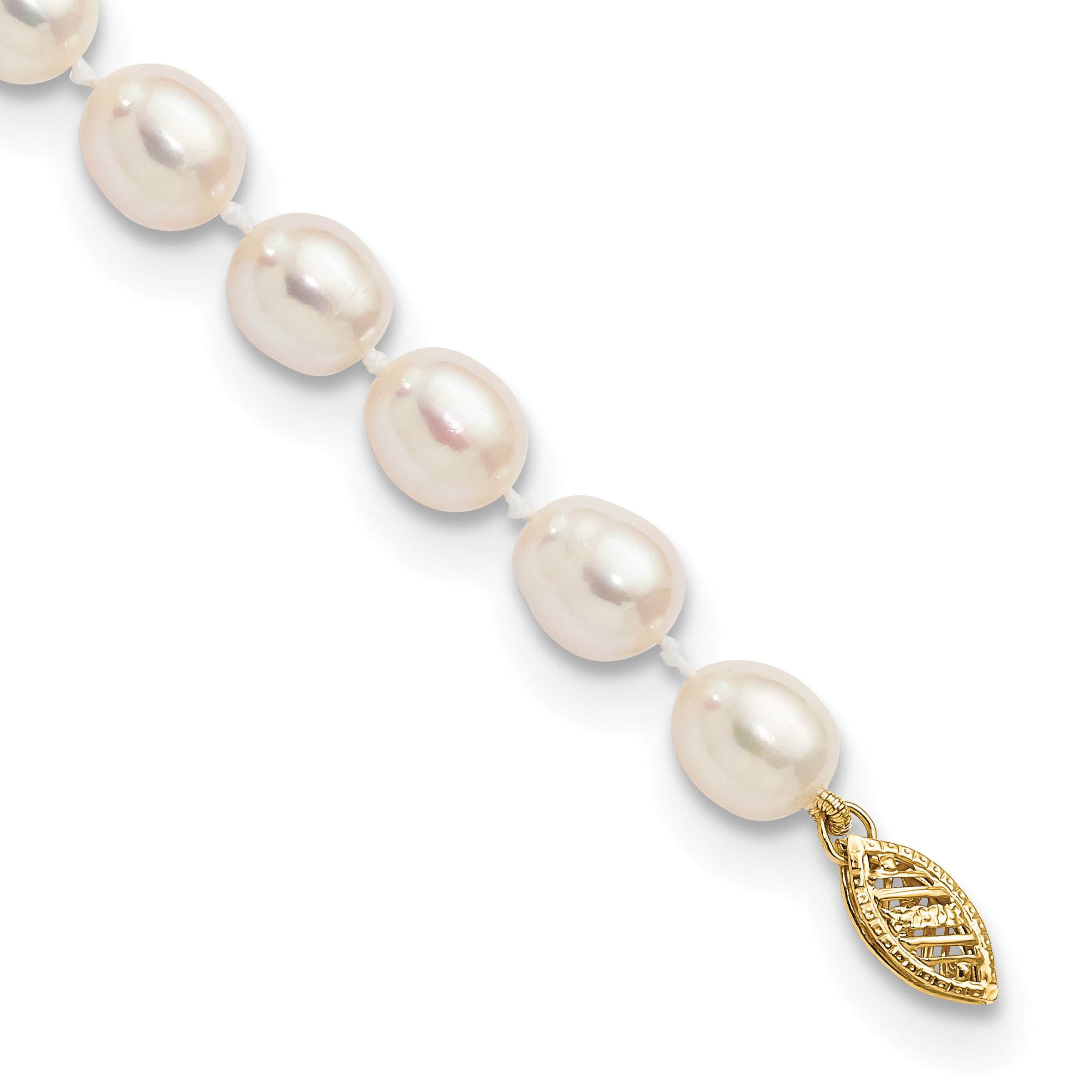 14k 7-8mm White Rice Freshwater Cultured Pearl Bracelet Main image