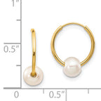Freshwater Pearl Endless Hoop Earrings in 14K Yellow Gold
