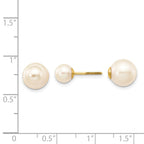 14k 6-7mm & 9-10mm Round Freshwater Cultured Pearl Screw On Post Earrings