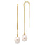14k 7-8mm White Rice Freshwater Cultured Pearl Dangle Threader Earrings