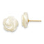 14k 10mm White Mother of Pearl Flower Design Post Stud Earrings