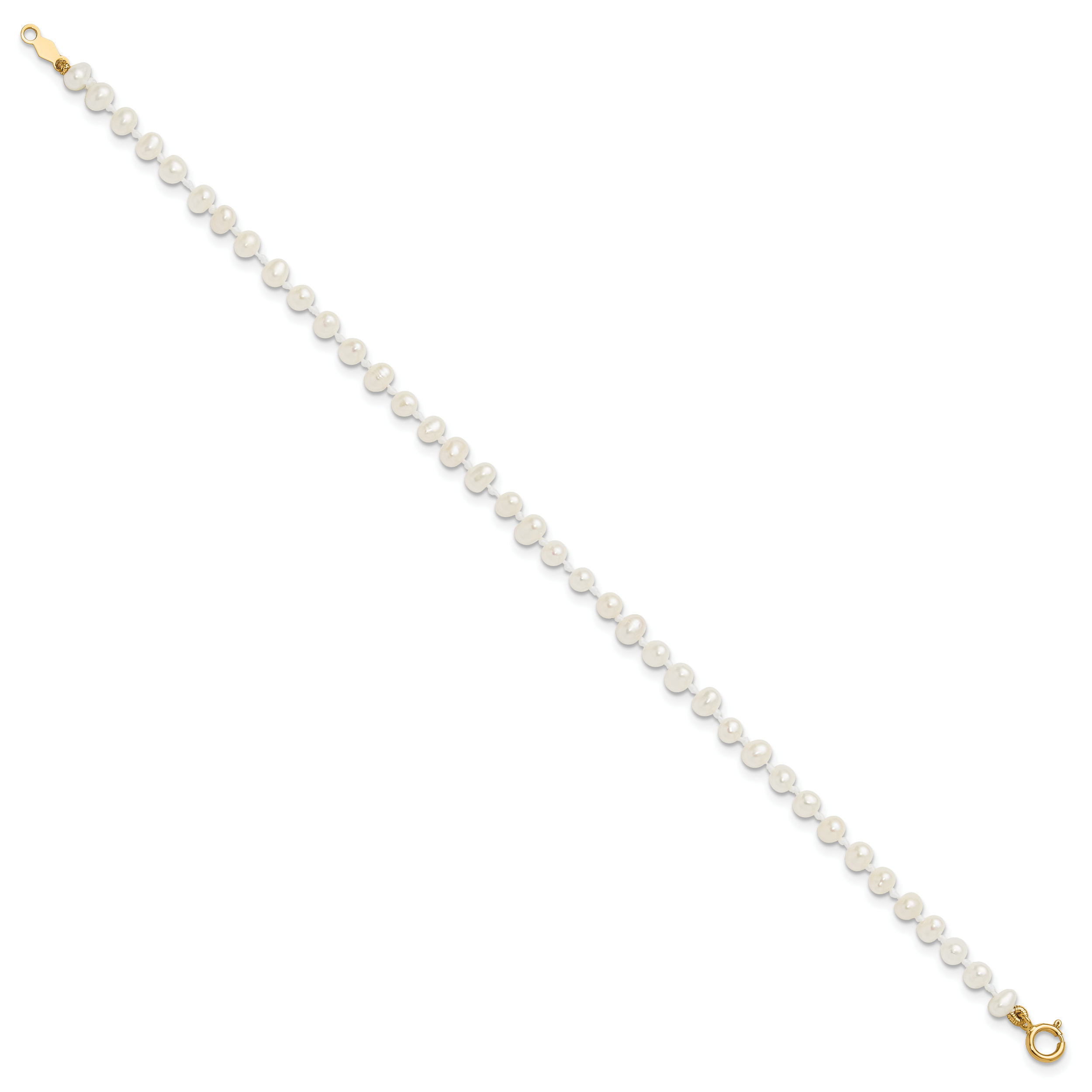 14k Madi K 3-4mm White Egg Shape FW Cultured Pearl Bracelet Secondary image
