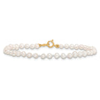 14k Madi K 3-4mm White Egg Shape FW Cultured Pearl Bracelet
