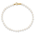 14k Madi K 3-4mm White Egg Shape FW Cultured Pearl Bracelet