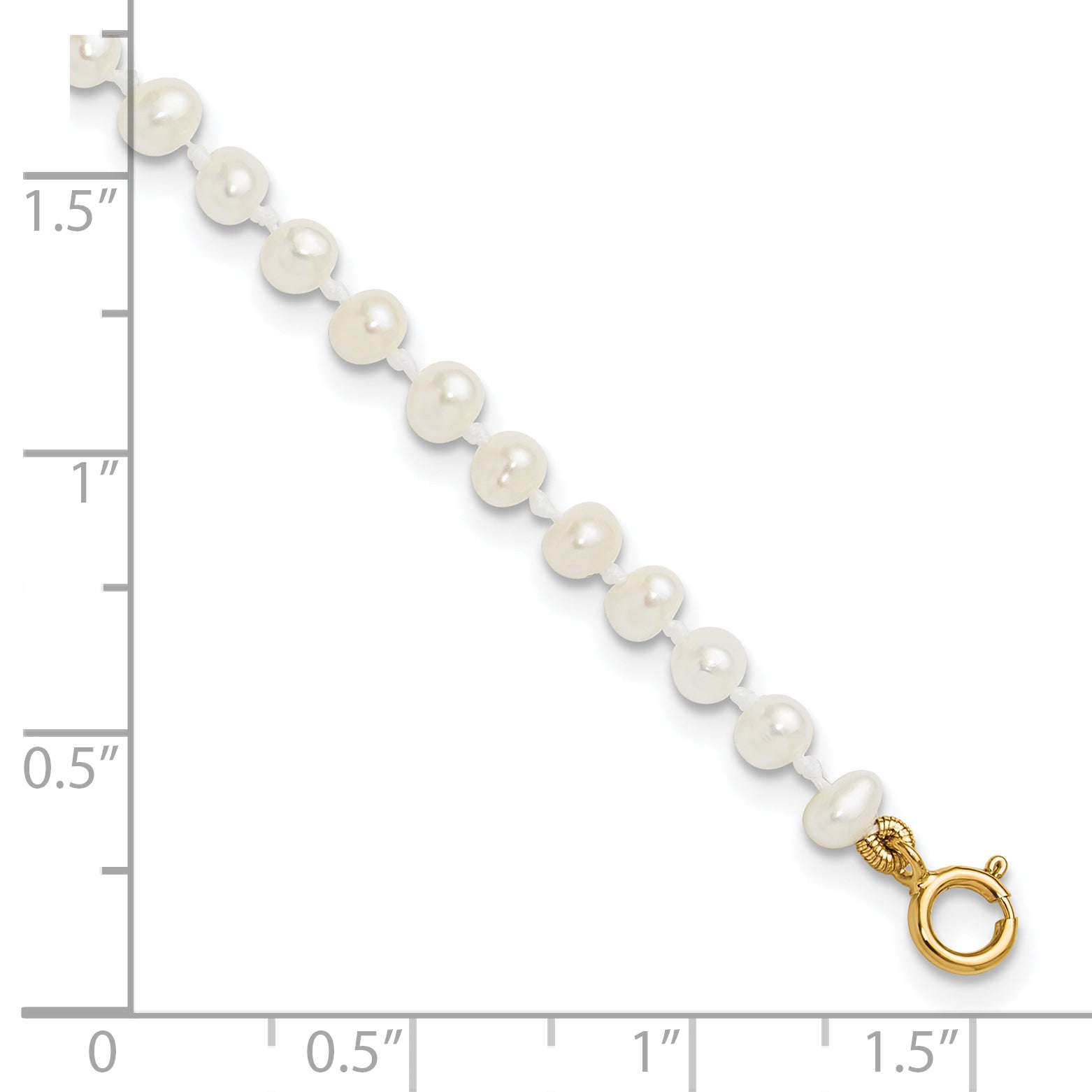 14k Madi K 3-4mm White Egg Shape FW Cultured Pearl Bracelet