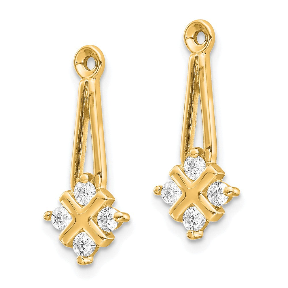 14K Dangle Cluster Diamond Earring Jacket Mountings