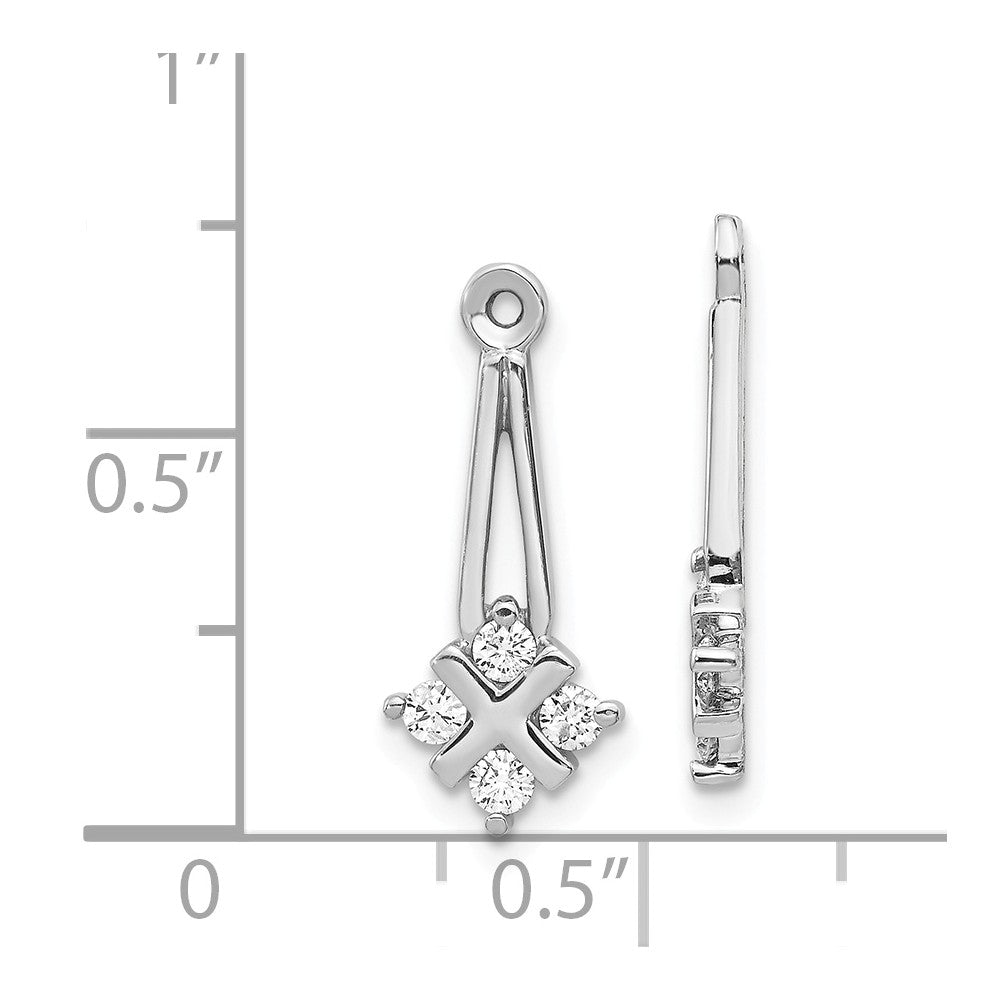 14k White Gold VS Diamond earring jacket